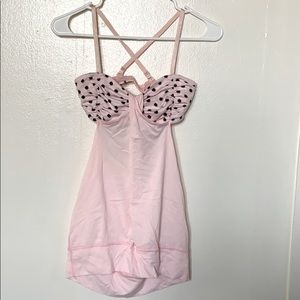 Lululemon pink polka dot tank top